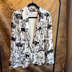 Black & White Western Print Blazer